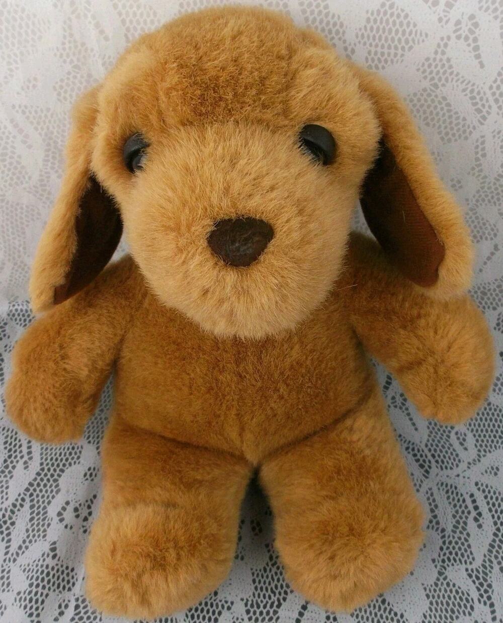 Toys R Us Puppy Plush Dog Brown Tan Geoffrey 11" Stuffed 1995 Toy 90s Vintage